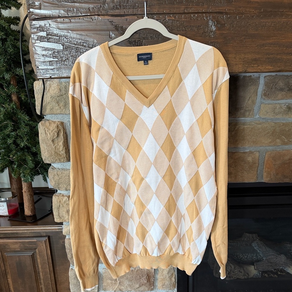 Burberry Golf Argyle V-Neck Sweater